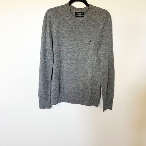 Allsaints men’s mode merino wool sweater gray large - Picture 1 of 9